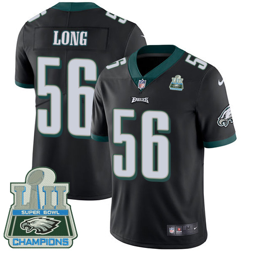 Philadelphia Eagles #56 Chris Long Black Alternate Super Bowl LII Champions Youth Stitched Vapor Untouchable Limited Jersey Youth