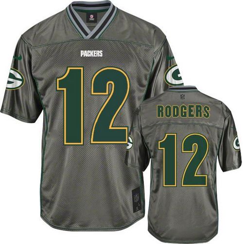 Packers #12 Aaron Rodgers Grey Youth Stitched Elite Vapor Jersey