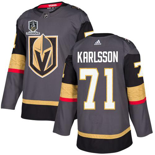 Adidas Golden Knights #71 William Karlsson Grey 2023 Stanley Cup Champions Home Authentic Stitched Jersey