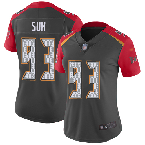 Tampa Bay Buccaneers #93 Ndamukong Suh Gray Women's Stitched Limited Inverted Legend Jersey Womens