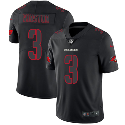 Tampa Bay Buccaneers #3 Jameis Winston Black Men's Stitched Limited Rush Impact Jersey Men's