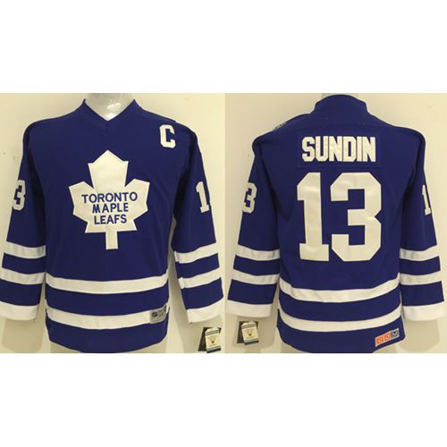 Maple Toronto Maple Leafs #13 Mats Sundin Blue CCM Stitched Youth Jersey Youth