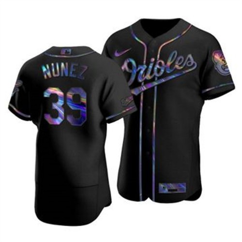 Baltimore Baltimore Orioles #39 Renato Nunez Men's Iridescent Holographic Collection Jersey - Black Men's