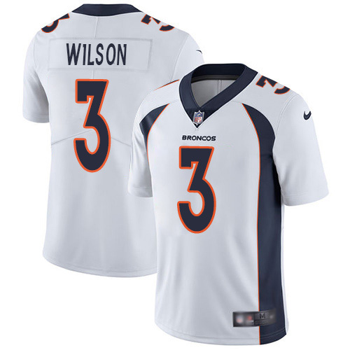 Broncos #3 Russell Wilson White Men's Stitched Vapor Untouchable Limited Jersey