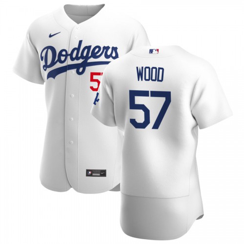 Los Angeles Los Angeles Dodgers #57 Alex Wood Men's White Home 2020 Authentic Player Jersey Men's