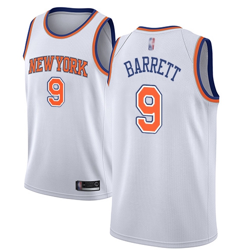 New York Knicks #9 R.J. Barrett White Womens Swingman Statement Edition Jersey Womens