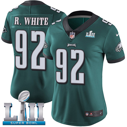 Philadelphia Eagles #92 Reggie White Midnight Green Team Color Super Bowl LII Women's Stitched Vapor Untouchable Limited Jersey Womens