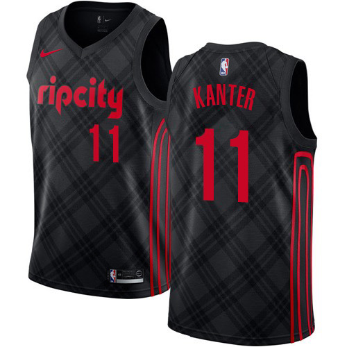 Portland Trail Blazers #11 Enes Kanter Black Womens Swingman City Edition Jersey Womens