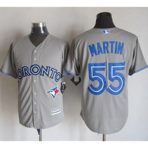 Toronto Blue Jays #55 Russell Martin Grey New Cool Base Stitched Jersey Men's