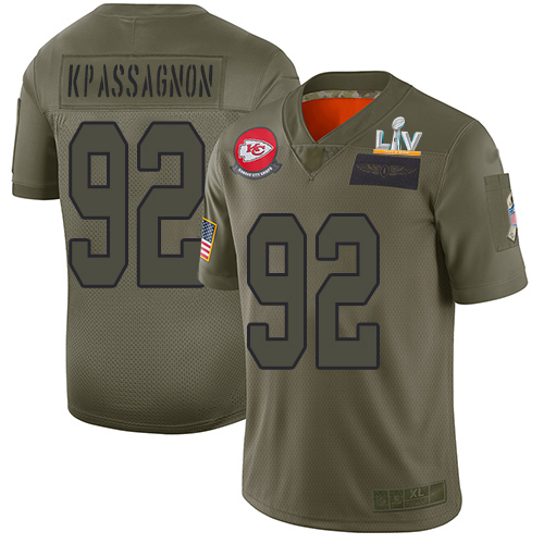Kansas City Chiefs #92 Tanoh Kpassagnon Camo Youth Super Bowl LV Bound Stitched Limited 2019 Salute To Service Jersey Youth