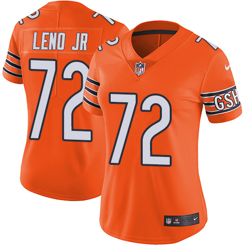 Chicago Bears #72 Charles Leno Jr Orange Women's Stitched Limited Rush Jersey Womens