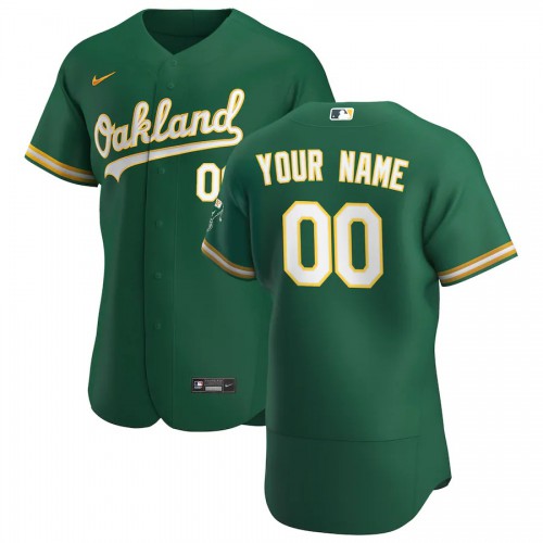 Oakland Athletics Custom Men's Kelly Green Alternate 2020 Authentic Player Jersey