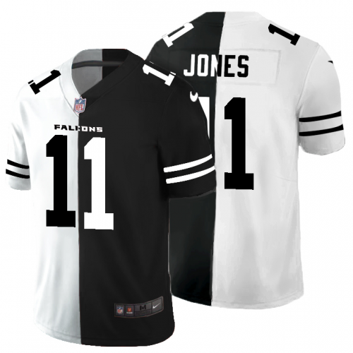 Atlanta Atlanta Falcons #11 Julio Jones Men's Black V White Peace Split Vapor Untouchable Limited Jersey Men's