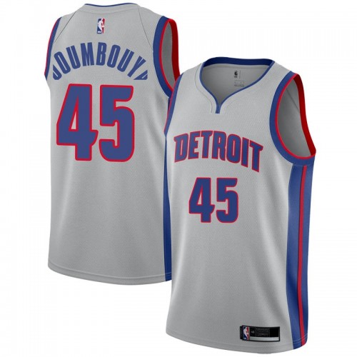 Detroit Pistons #45 Sekou Doumbouya Silver Youth Swingman Statement Edition Jersey Youth