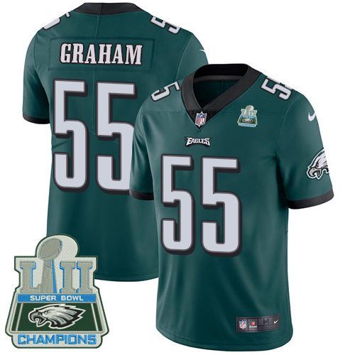 Eagles #55 Brandon Graham Midnight Green Team Color Super Bowl LII Champions Youth Stitched Vapor Untouchable Limited Jersey