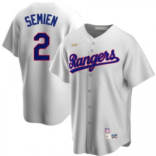 Texas Texas Rangers #2 Marcus Semien Home Cooperstown Collection Player Jersey White Men's