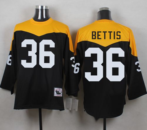 Mitchell And Ness 1967 Steelers #36 Jerome Bettis Black/Yelllow Throwback Men's Stitched Jersey