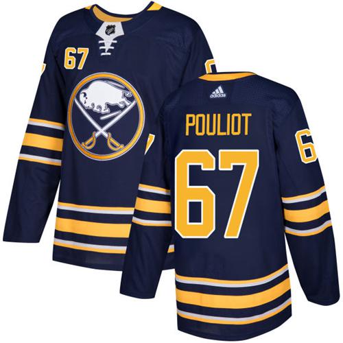 Adidas Buffalo Sabres #67 Benoit Pouliot Navy Blue Home Authentic Stitched Jersey Men's