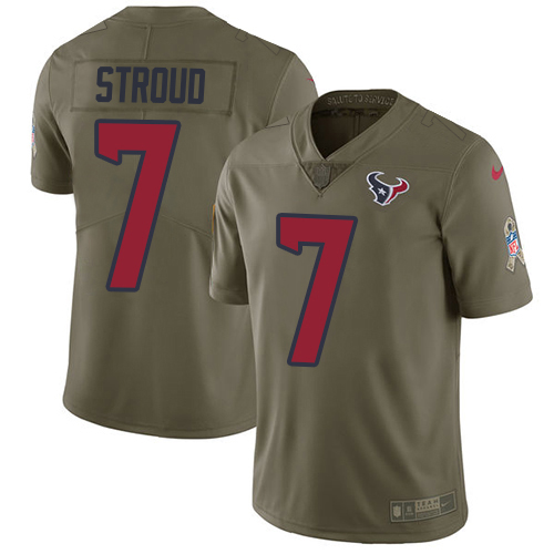 Texans #7 C.J. Stroud Olive Men's Stitched Limited 2017 Salute To Service Jersey