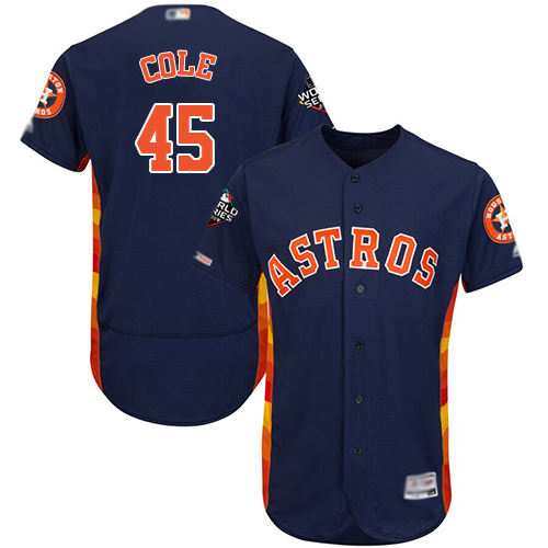 Houston Astros #45 Gerrit Cole Navy Blue Flexbase Authentic Collection 2019 World Series Bound Stitched Jersey Men's