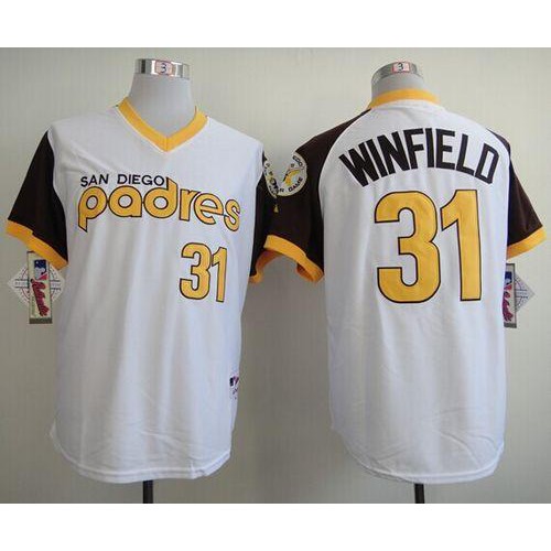 San Diego Padres #31 Dave Winfield White 1978 Turn Back The Clock Stitched Jersey Men's