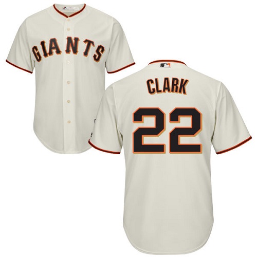 San Francisco Giants #22 Will Clark Cream Cool Base Stitched Youth Jersey Youth