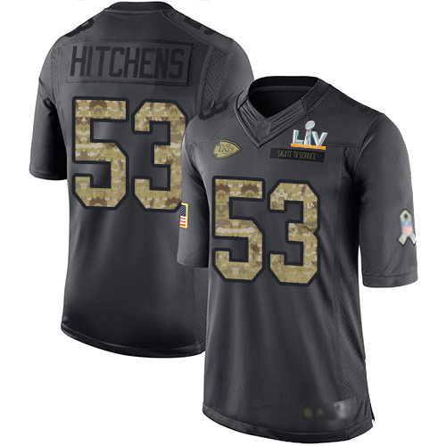 Kansas City Chiefs #53 Anthony Hitchens Black Men's Super Bowl LV Bound Stitched Limited 2016 Salute to Service Jersey Men's