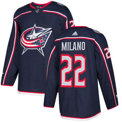 Adidas Columbus Blue Jackets #22 Sonny Milano Navy Blue Home Authentic Stitched Youth Jersey Youth