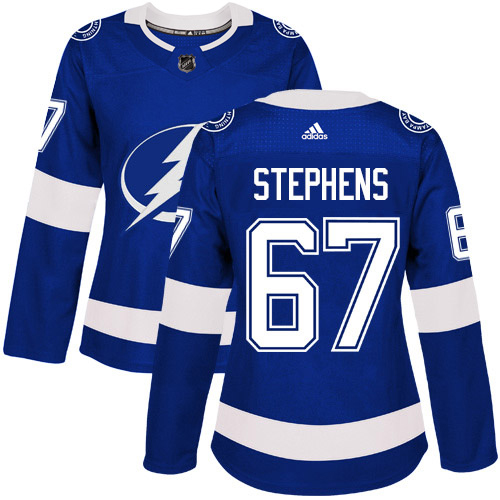 Adidas Tampa Bay Lightning #67 Mitchell Stephens Blue Home Authentic Women's Stitched Jersey Womens