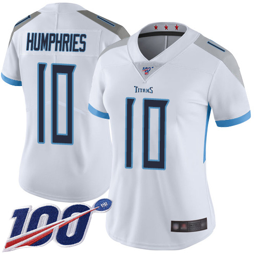 Tennessee Titans #10 Adam Humphries White Women's Stitched 100th Season Vapor Limited Jersey Womens