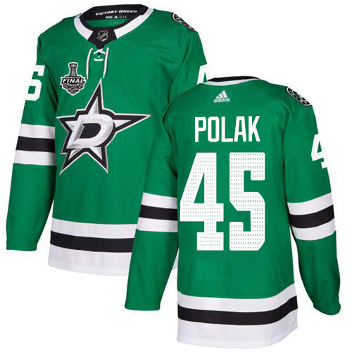 Adidas Dallas Stars #45 Roman Polak Green Home Authentic 2020 Stanley Cup Final Stitched Jersey Men's