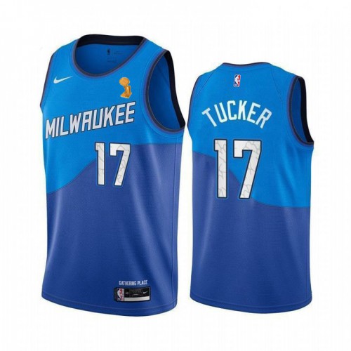 Milwaukee Bucks #17 P.J. Tucker Youth 2021 Finals Champions City Edition Jersey Blue Youth