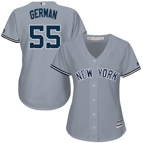New York Yankees #55 Domingo German Grey Road Women's Stitched Jersey Womens