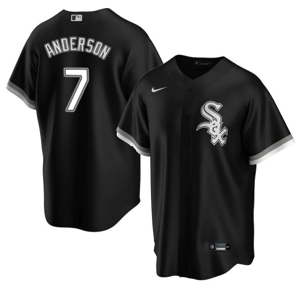 Men's Youth Women's Chicago White Sox 7 Replica 2020 Black Alternate Tim Anderson Jersey