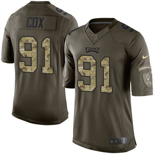 Philadelphia Eagles #91 Fletcher Cox Green Men's Stitched Limited 2015 Salute To Service Jersey Men's