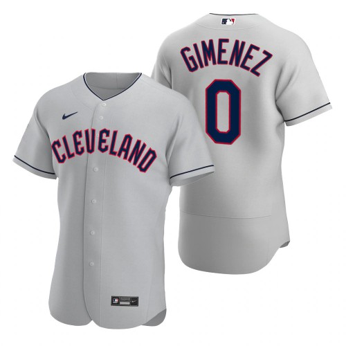 Cleveland Guardians #0 Andres Gimenez Gray Men's 2022 Authentic Road Jersey Men's