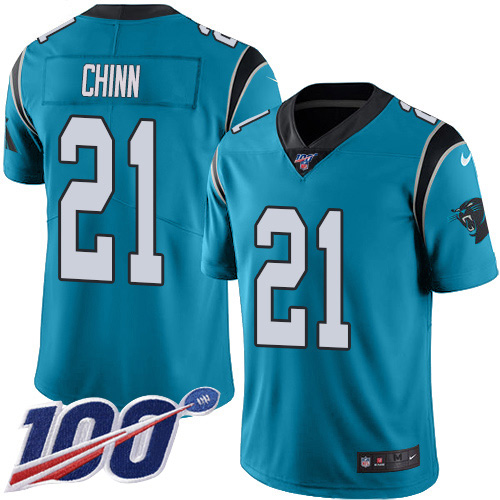 Panthers #21 Jeremy Chinn Blue Alternate Youth Stitched 100th Season Vapor Untouchable Limited Jersey