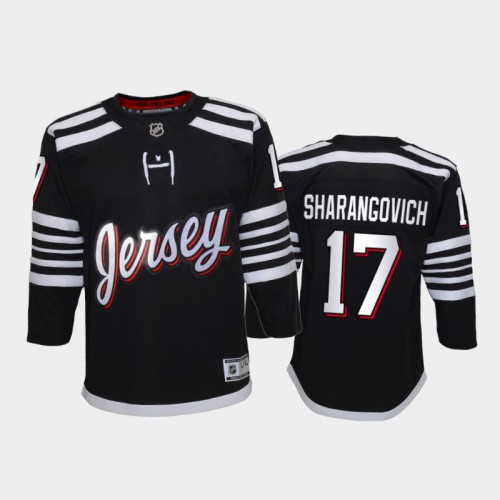 Adidas New Jersey Devils #17 Yegor Sharangovich Youth 2021-22 Alternate Game Jersey - Black Youth