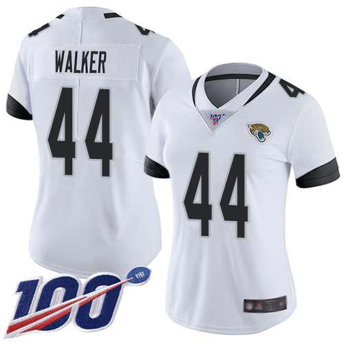 Jaguars #44 Travon Walker White Women's Stitched 100th Season Vapor Untouchable Limited Jersey