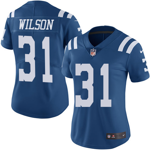Indianapolis Colts #31 Quincy Wilson Royal Blue Women's Stitched Limited Rush Jersey Womens