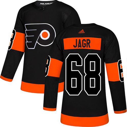 Adidas Philadelphia Flyers #68 Jaromir Jagr Black Alternate Authentic Stitched Jersey Men's