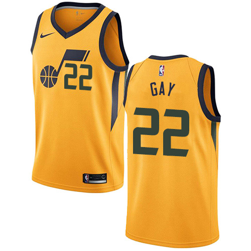 Utah Jazz #22 Rudy Gay Yellow Womens Swingman Statement Edition Jersey Womens