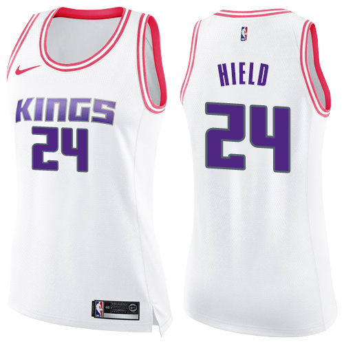 Sacramento Kings #24 Buddy Hield White/Pink Womens Swingman Fashion Jersey Womens