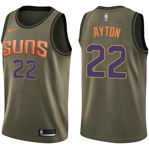 Phoenix Suns #22 Deandre Ayton Green Youth Swingman Salute to Service Jersey Youth