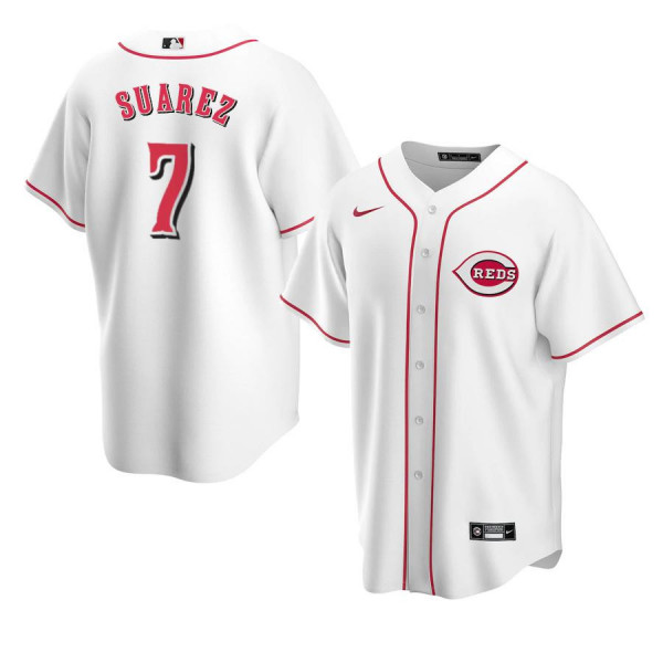 Cincinnati Reds 7 Replica White Home 2020 Eugenio Suarez Jersey
