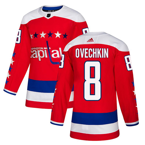 Adidas Washington Capitals #8 Alex Ovechkin Red Alternate Authentic Stitched Youth Jersey Youth