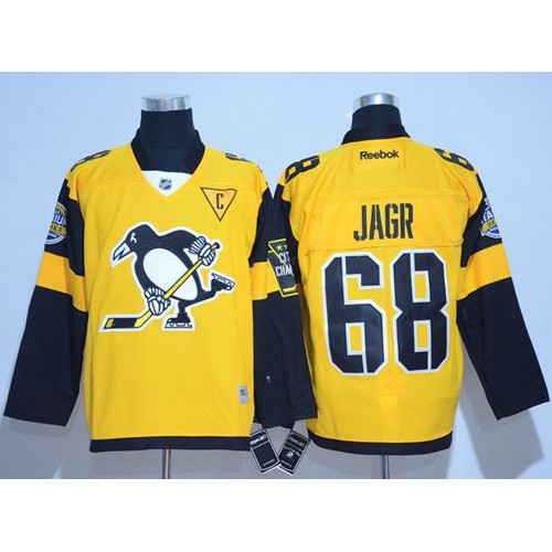 Pittsburgh Penguins #68 Jaromir Jagr Gold 2017 Stadium Series Stitched Jersey Men's
