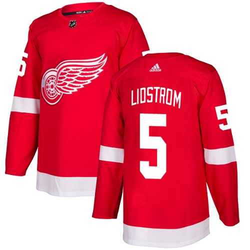 Adidas Detroit Red Wings #5 Nicklas Lidstrom Red Home Authentic Stitched Youth Jersey Youth