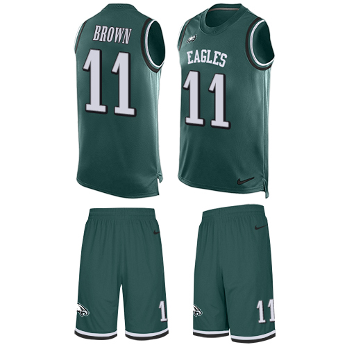 Eagles #11 A.J. Brown Green Team Color Men's Stitched Limited Tank Top Suit Jersey