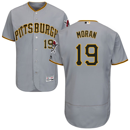 Pittsburgh Pirates #19 Colin Moran Grey Flexbase Authentic Collection Stitched Jersey Men's